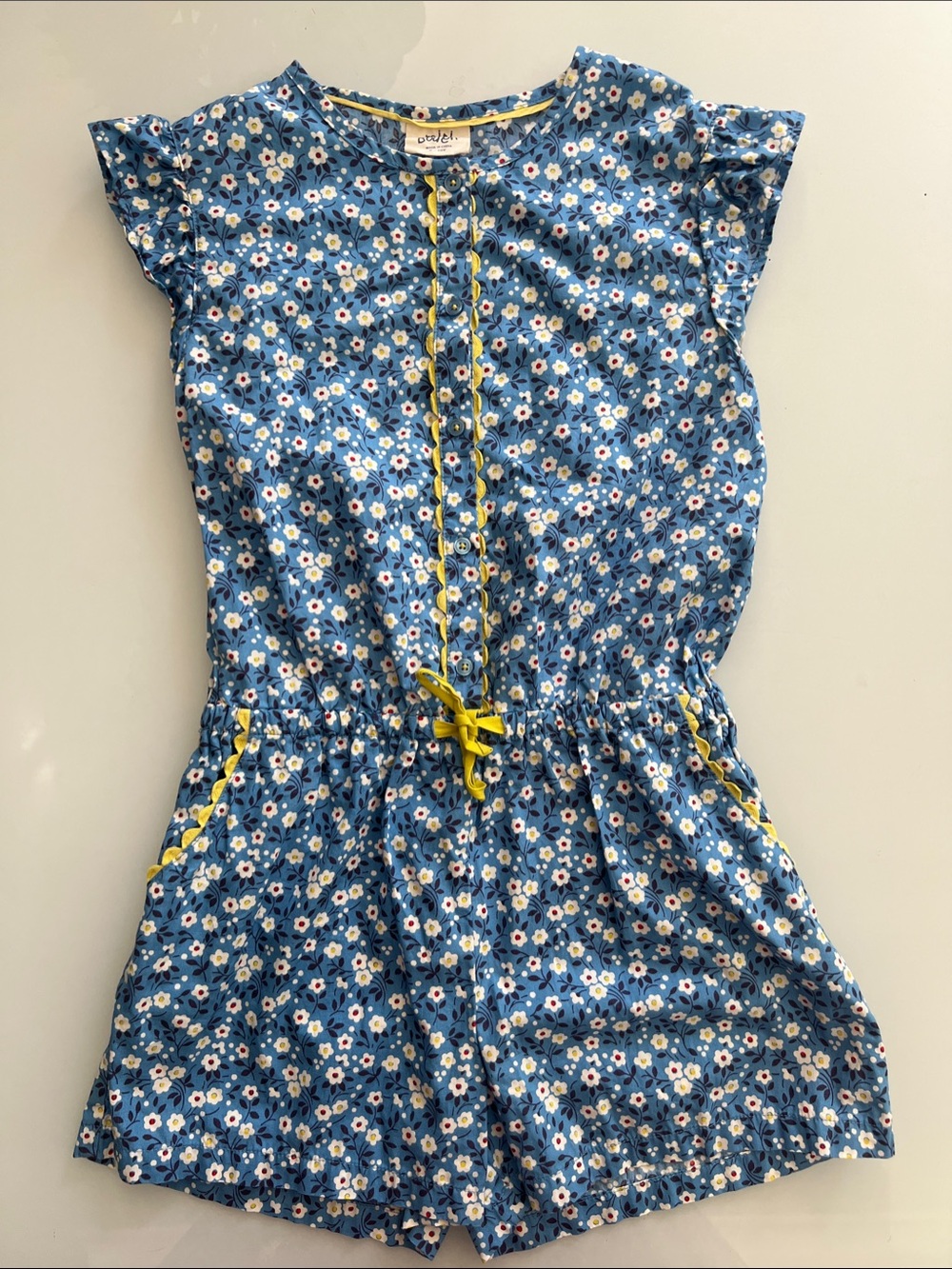 Mini Boden Blue Floral Girls' Short Romper